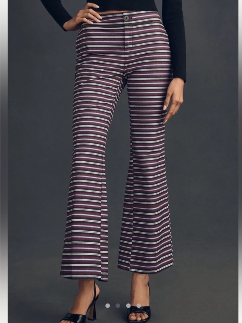 Maeve Anthropologie Kick Flare Striped Pants Size 12